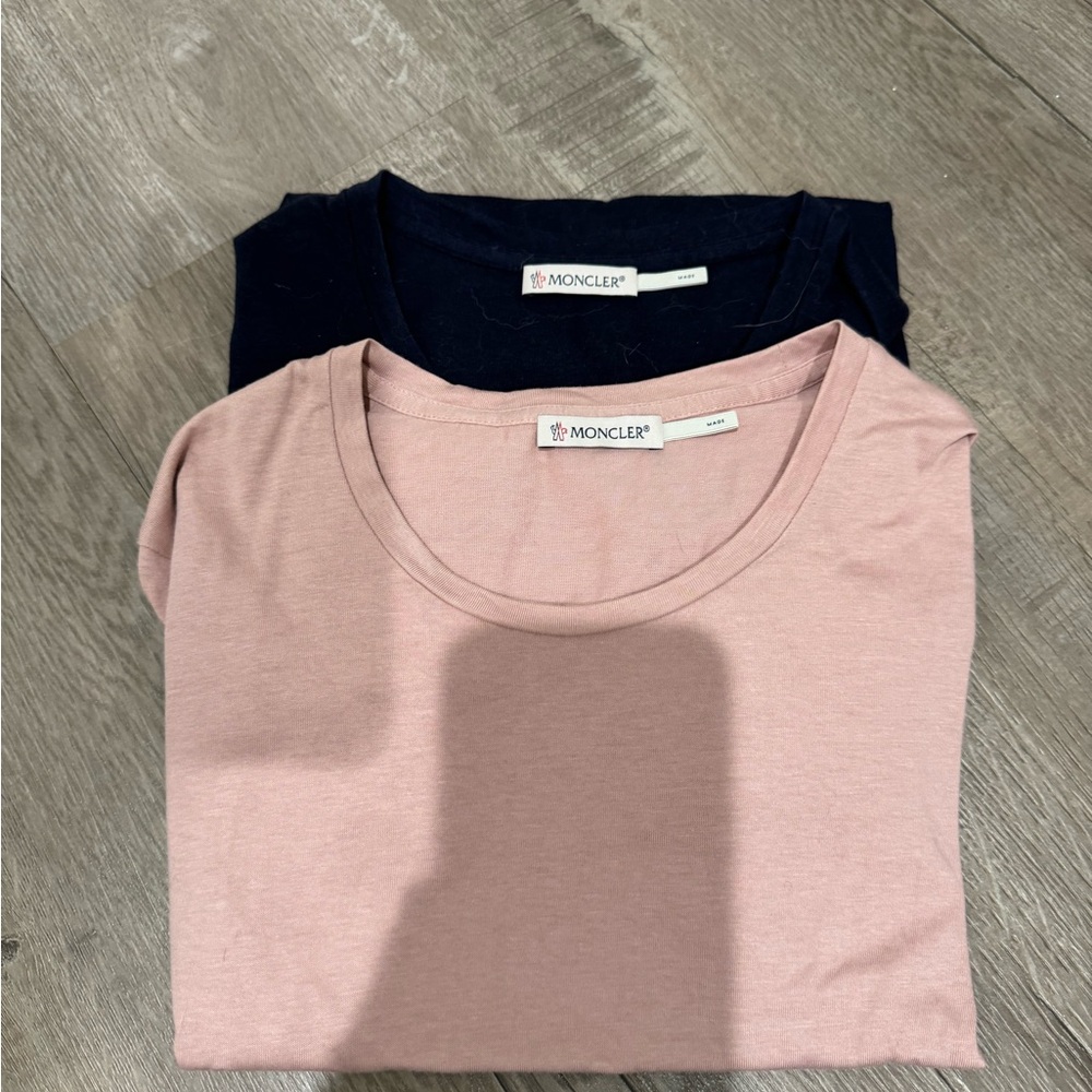 Moncler Pink and navy T-Shirts